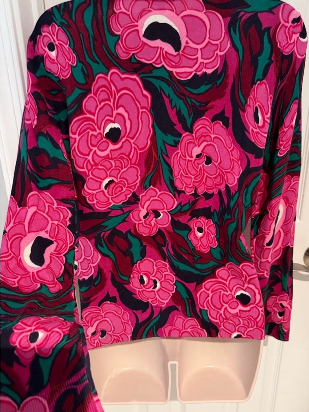 Talbots Pink Floral Button-Front Cardigan - Picture 7 of 9